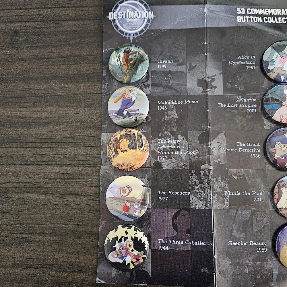 NWT Destination Disney D23 Expo Commemorative Button Collection Set 3 - Picture 3 of 6
